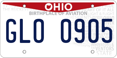 OH license plate GLO0905
