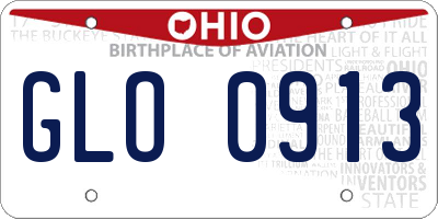 OH license plate GLO0913
