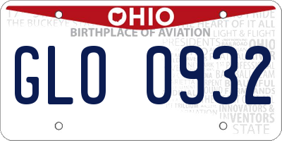 OH license plate GLO0932
