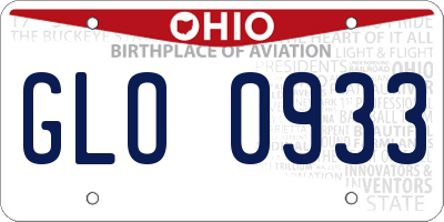 OH license plate GLO0933