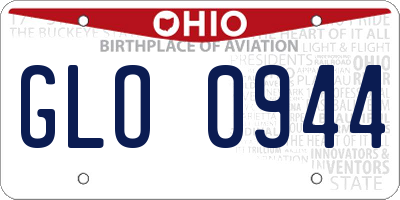 OH license plate GLO0944