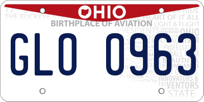OH license plate GLO0963