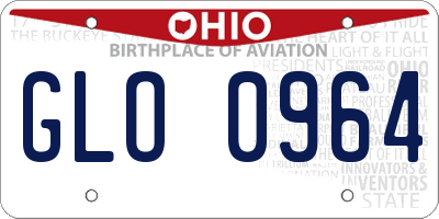 OH license plate GLO0964