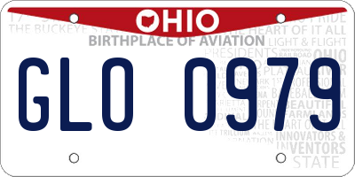 OH license plate GLO0979