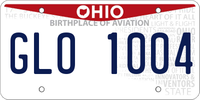 OH license plate GLO1004
