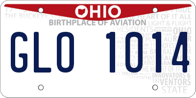 OH license plate GLO1014