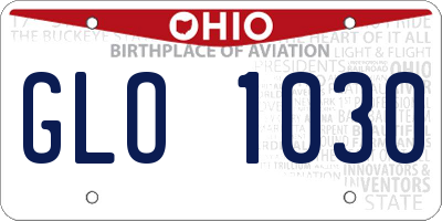 OH license plate GLO1030