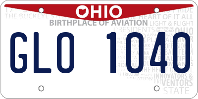 OH license plate GLO1040