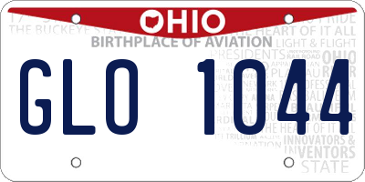 OH license plate GLO1044
