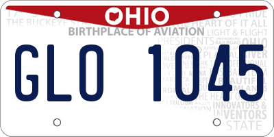 OH license plate GLO1045
