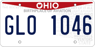 OH license plate GLO1046