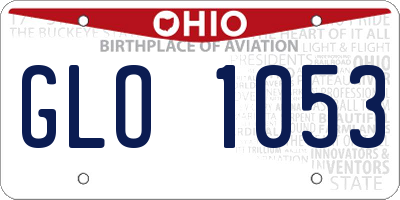 OH license plate GLO1053