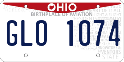 OH license plate GLO1074