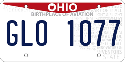 OH license plate GLO1077