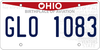 OH license plate GLO1083