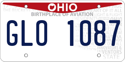 OH license plate GLO1087