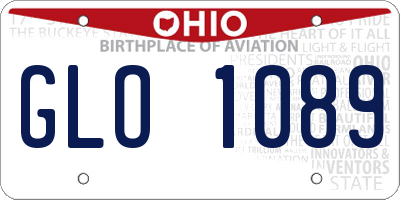 OH license plate GLO1089