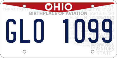 OH license plate GLO1099