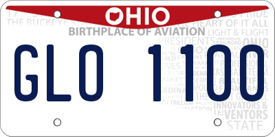 OH license plate GLO1100
