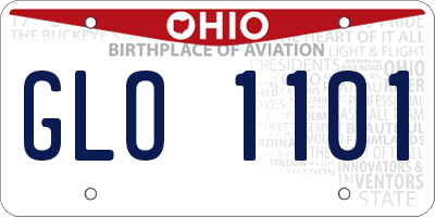 OH license plate GLO1101