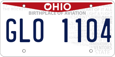 OH license plate GLO1104