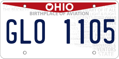 OH license plate GLO1105