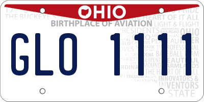 OH license plate GLO1111