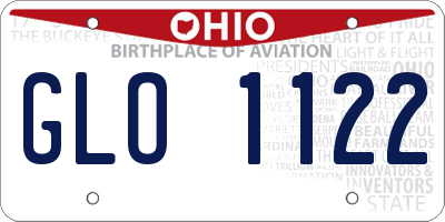 OH license plate GLO1122
