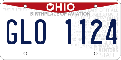 OH license plate GLO1124
