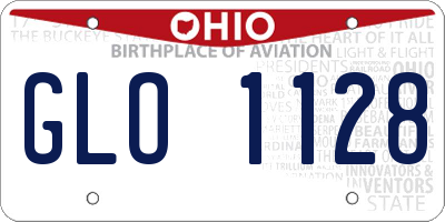 OH license plate GLO1128