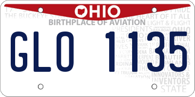 OH license plate GLO1135