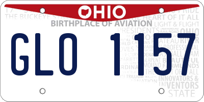 OH license plate GLO1157