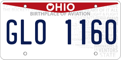 OH license plate GLO1160