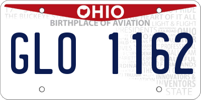 OH license plate GLO1162
