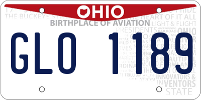 OH license plate GLO1189