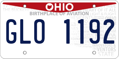 OH license plate GLO1192