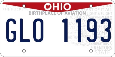 OH license plate GLO1193