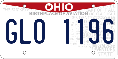 OH license plate GLO1196