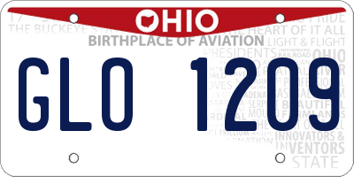 OH license plate GLO1209