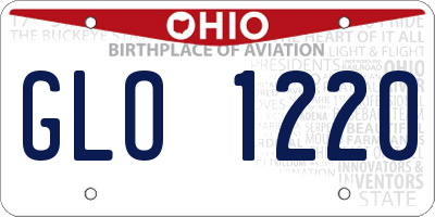OH license plate GLO1220