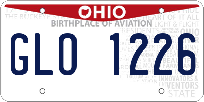 OH license plate GLO1226