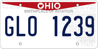 OH license plate GLO1239
