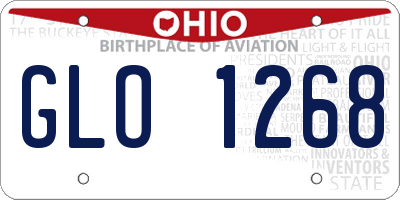 OH license plate GLO1268