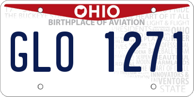 OH license plate GLO1271