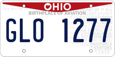 OH license plate GLO1277