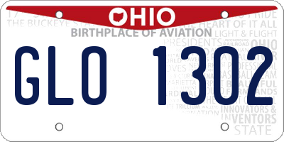 OH license plate GLO1302