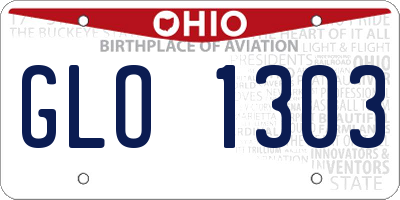 OH license plate GLO1303