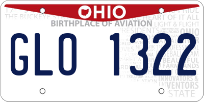 OH license plate GLO1322