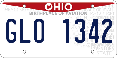 OH license plate GLO1342