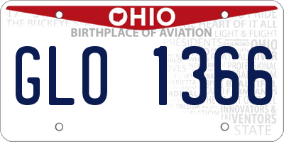 OH license plate GLO1366